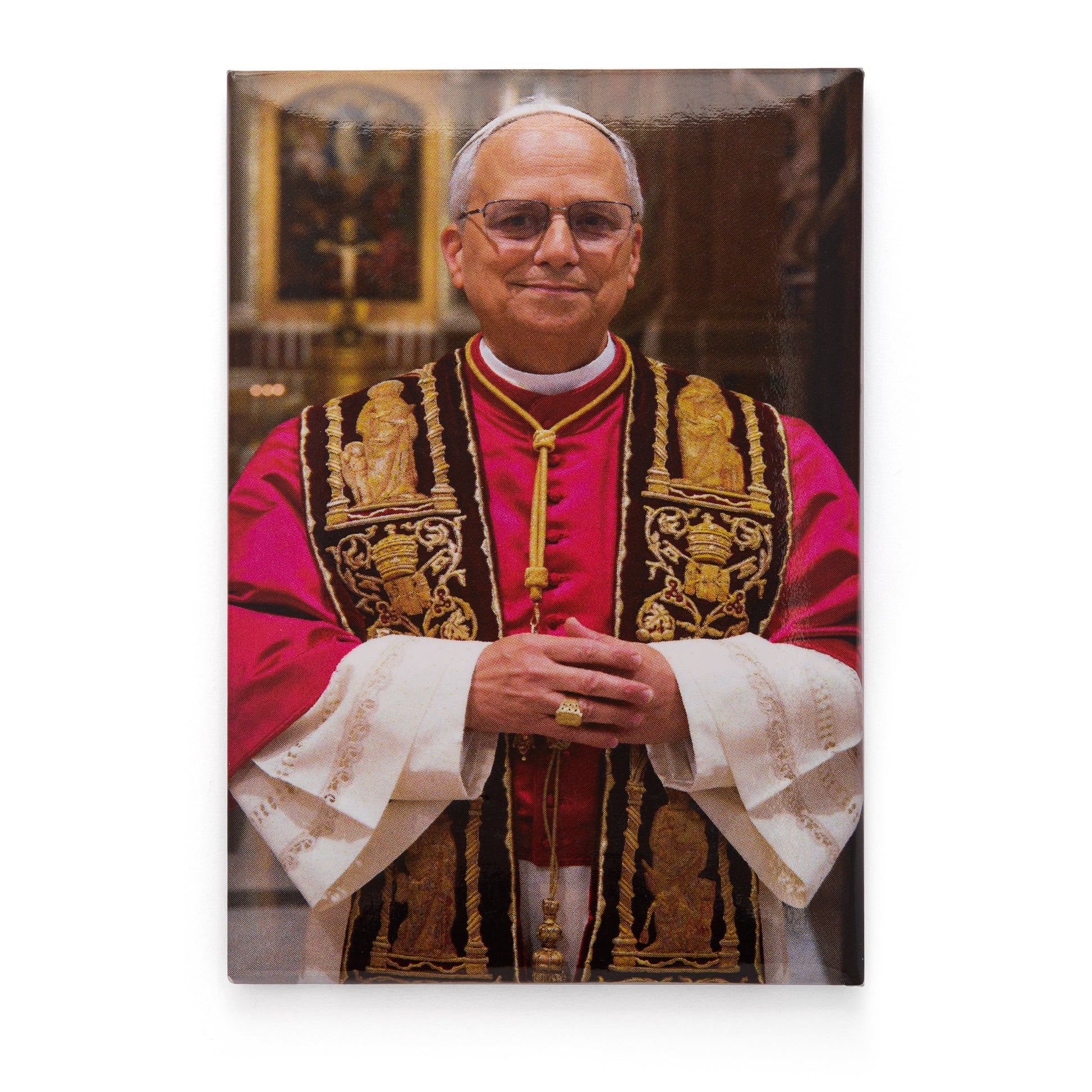 MONDO CATTOLICO ROMA Magnet 5.50 x 8 cm (2.17 x 3.15 in) Rectangular Magnet of Pope Leo XIV with the Pontifical Stole