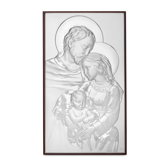 MONDO CATTOLICO Decor Religious Picture Holy Family Bilaminated Sterling Silver