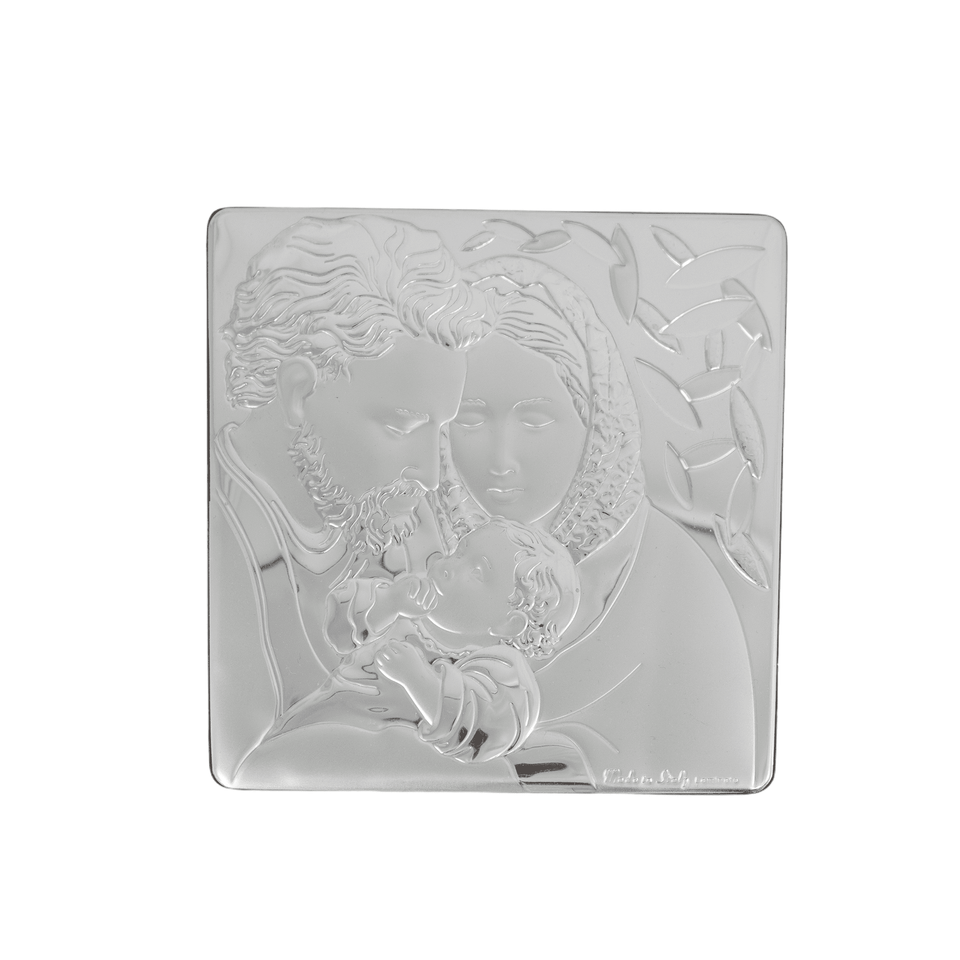 MONDO CATTOLICO Decor 8 cm Religious Picture Sacred Family Silver Bilaminate