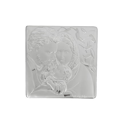 MONDO CATTOLICO Decor 20 cm Religious Picture Sacred Family Silver Bilaminate