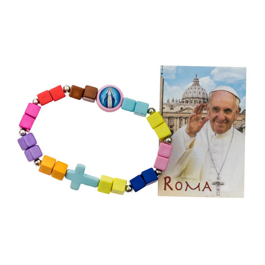 MONDO CATTOLICO Resin Bracelet with Coloured Cubes