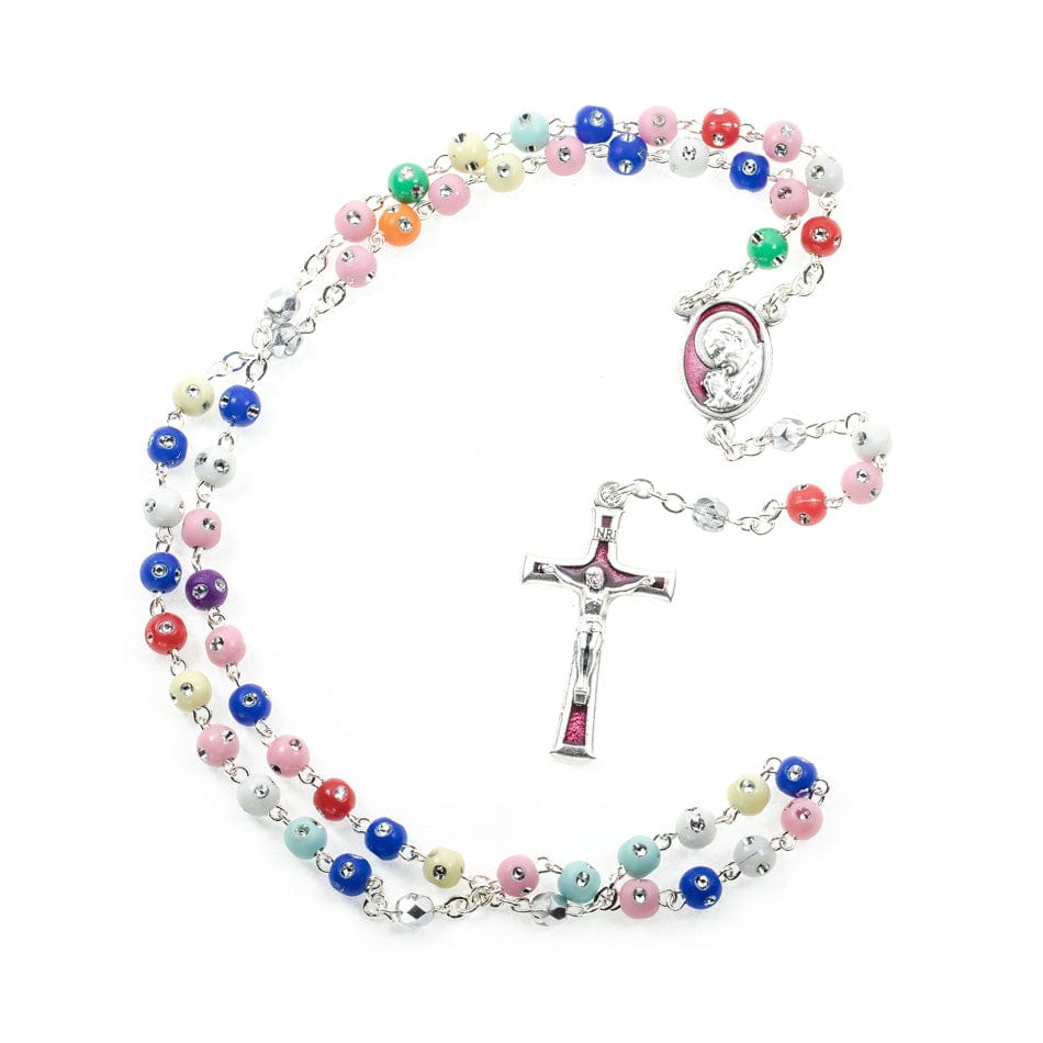 MONDO CATTOLICO Prayer Beads 38.5 cm (15.15 in) / 4 mm (0.15 in) Resin Multicolor rosary with rhinestones