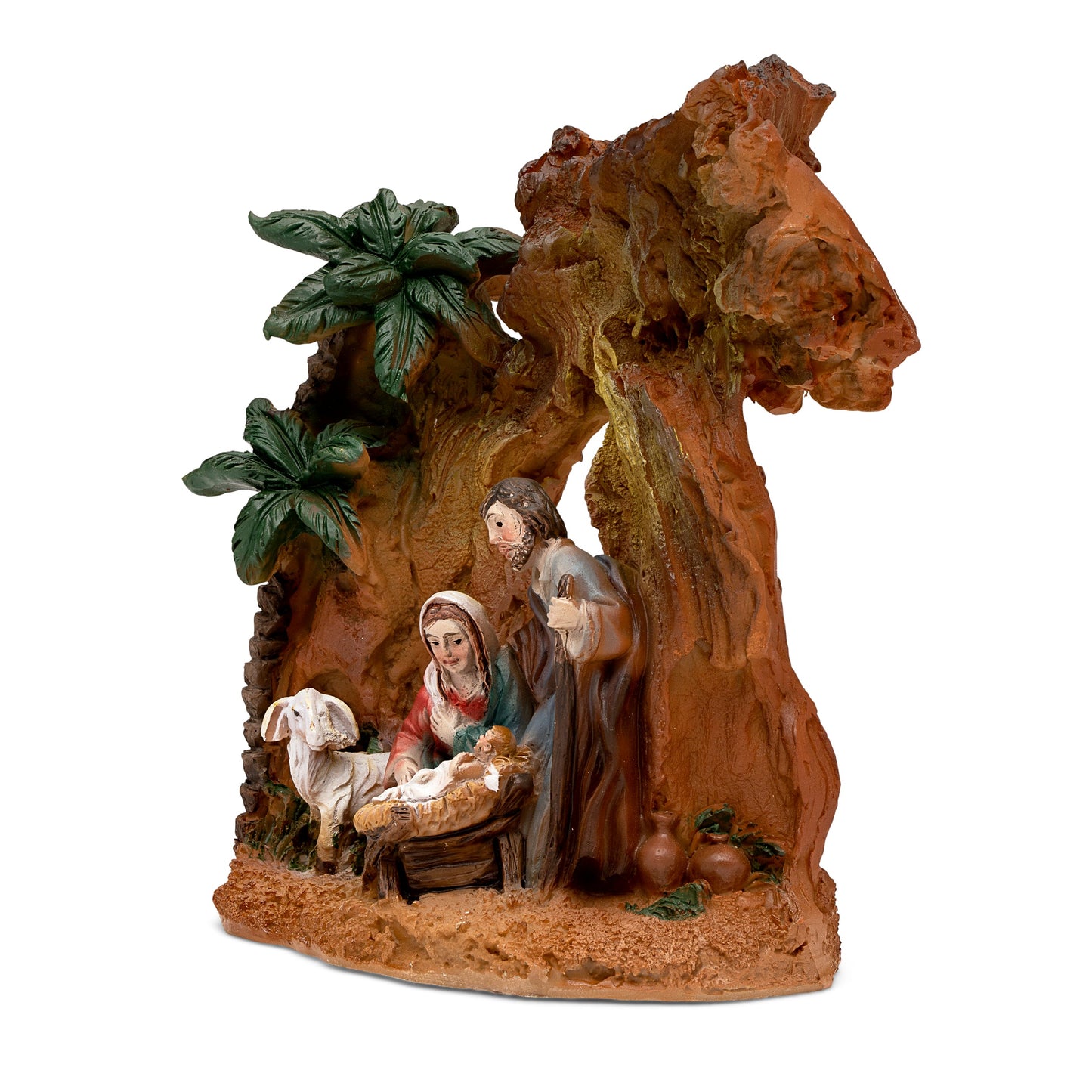Mondo Cattolico 11 cm (4.33 in) Resin Nativity Scene in Bark