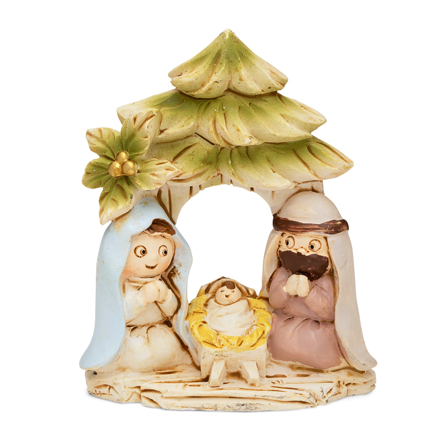 Mondo Cattolico 7 cm (2.76 in) Resin Nativity Scene With Christmas Tree