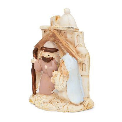 Mondo Cattolico 7 cm (2.76 in) Resin Nativity Scene With Jerusalem