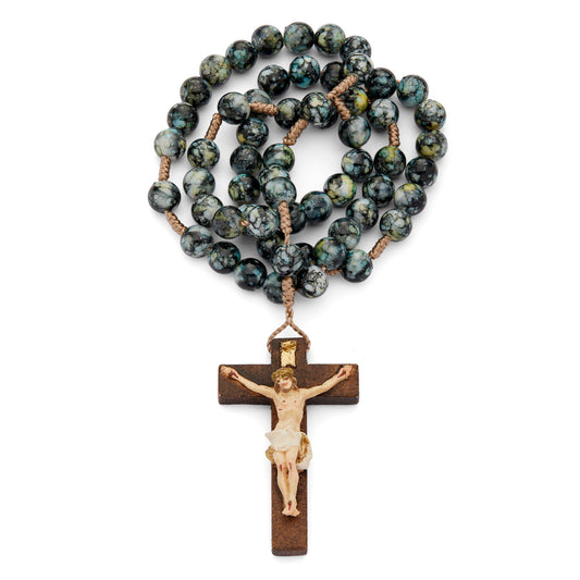 MONDO CATTOLICO Prayer Beads 37.5 cm (14.7 in) / 7 mm (0.27 in) Resin Rosary in Rope