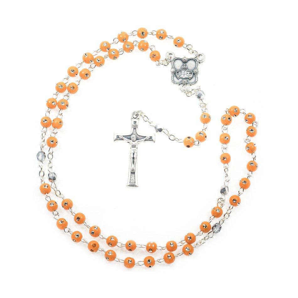 MONDO CATTOLICO Prayer Beads 37.5 cm (14.76 in) / 4 mm (0.15 in) Resin Rosary in Strass Beads