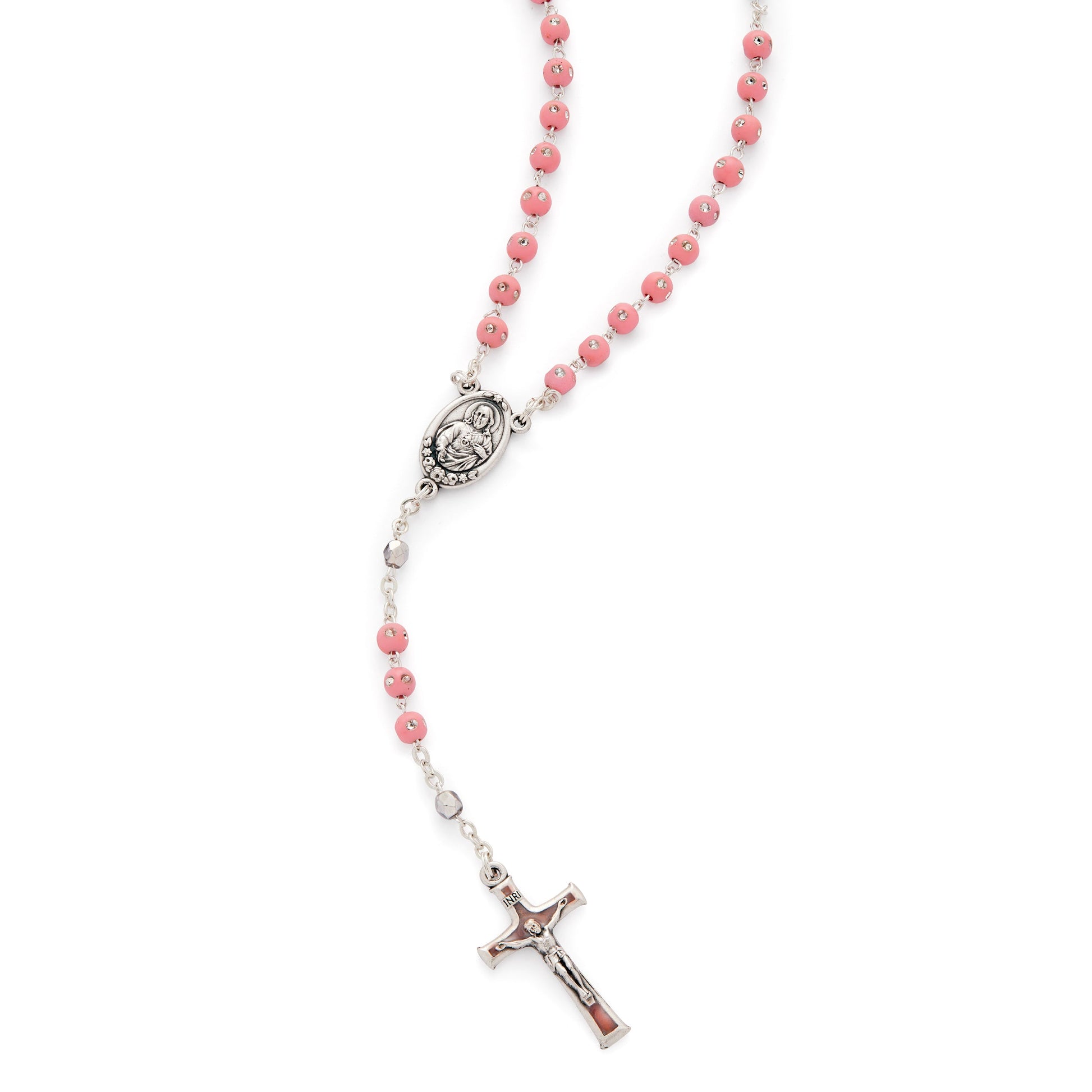 MONDO CATTOLICO Prayer Beads Resin rosary with rhinestones