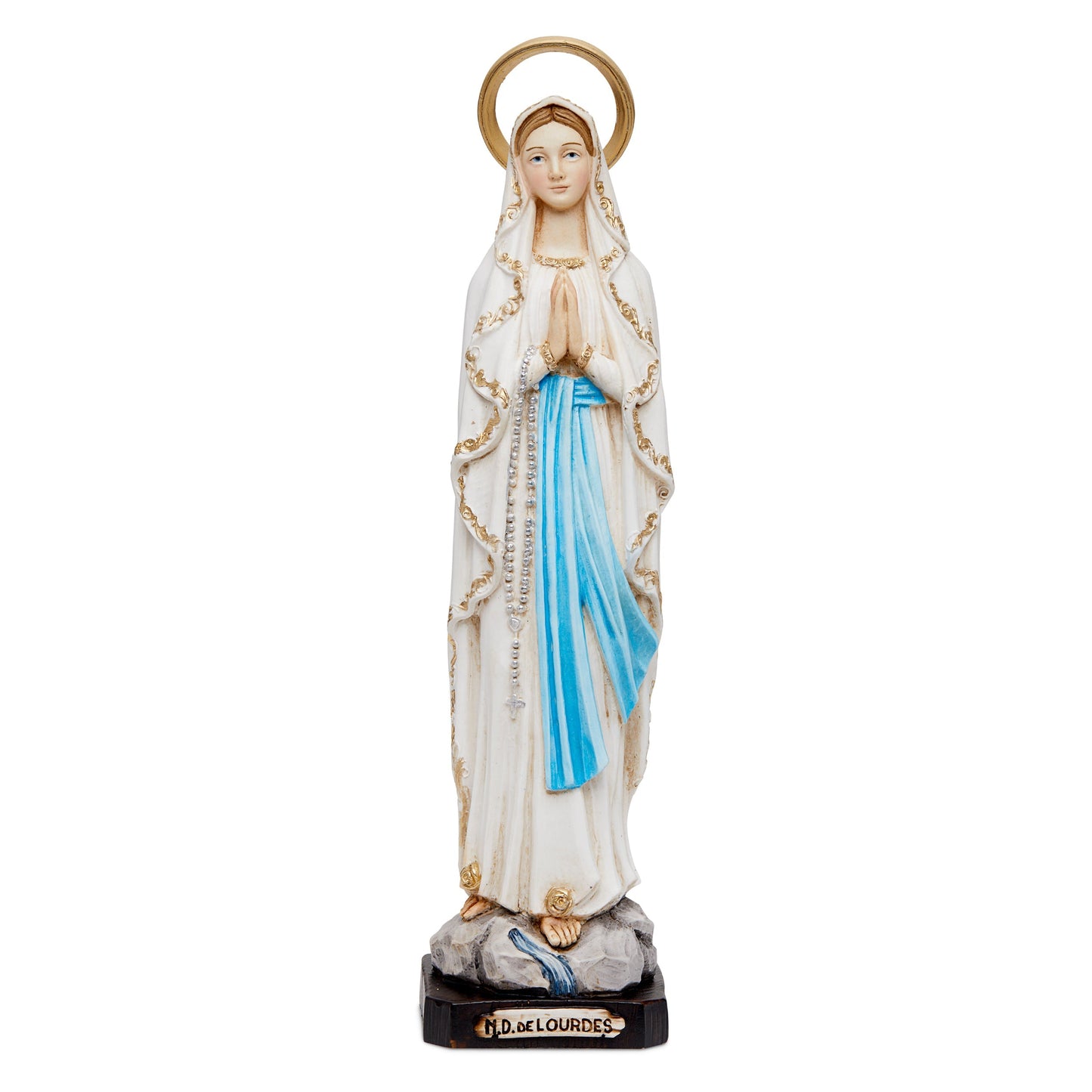 Mondo Cattolico 30 cm (11.81 in) Resin Statue of Our Lady of Lourdes With Halo