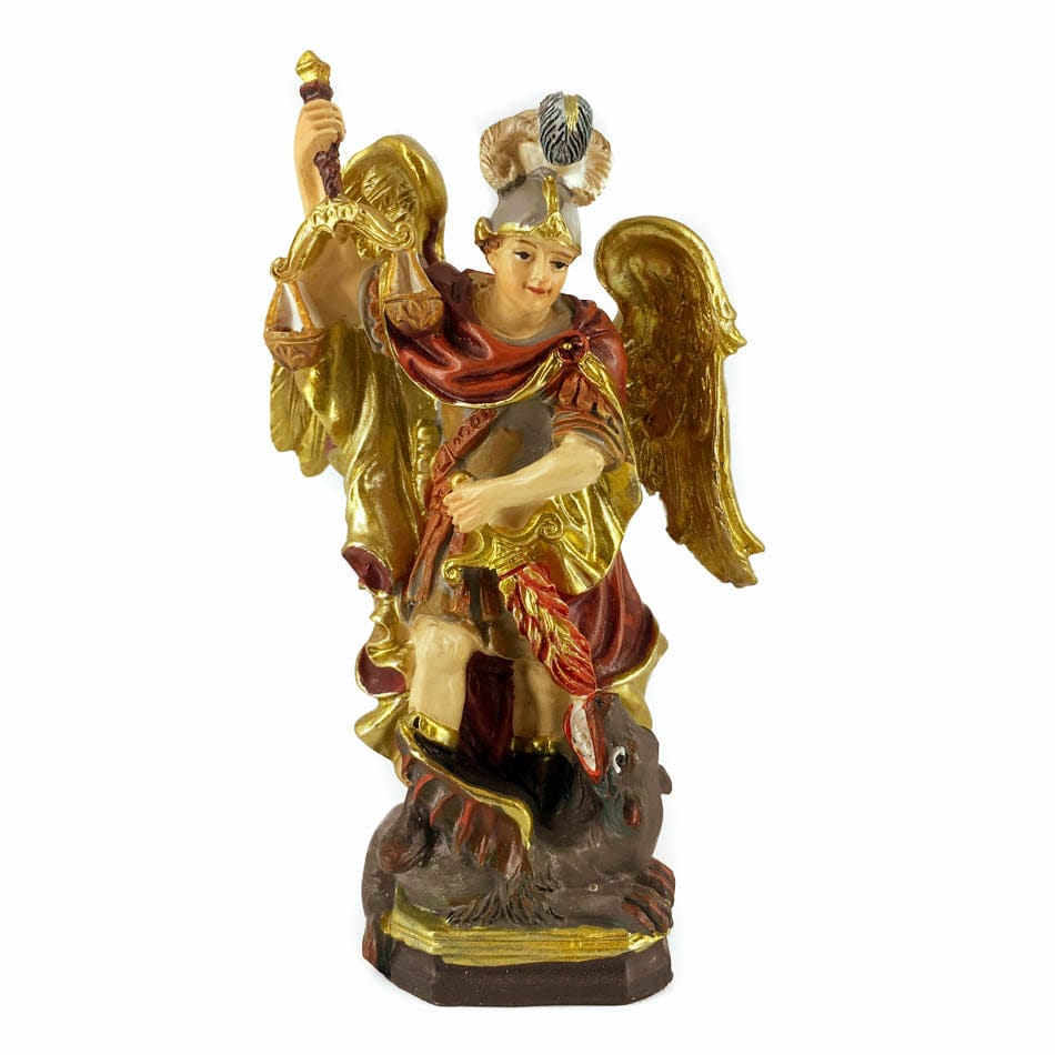 MONDO CATTOLICO 12 cm (4.72 in) Resin Statue of St. Michael the Archangel With the Helmet