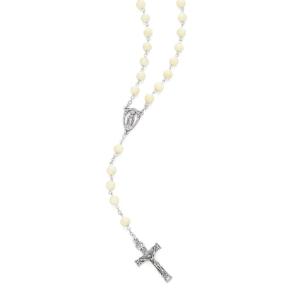 MONDO CATTOLICO ROMA Prayer Beads 53 cm (20.87 in) / 73 cm (28.74 in) / 7 mm (0.28 in) Rosary Beads with Jesus of Sacred Heart Center Medal and Holy Spirit Crucifix