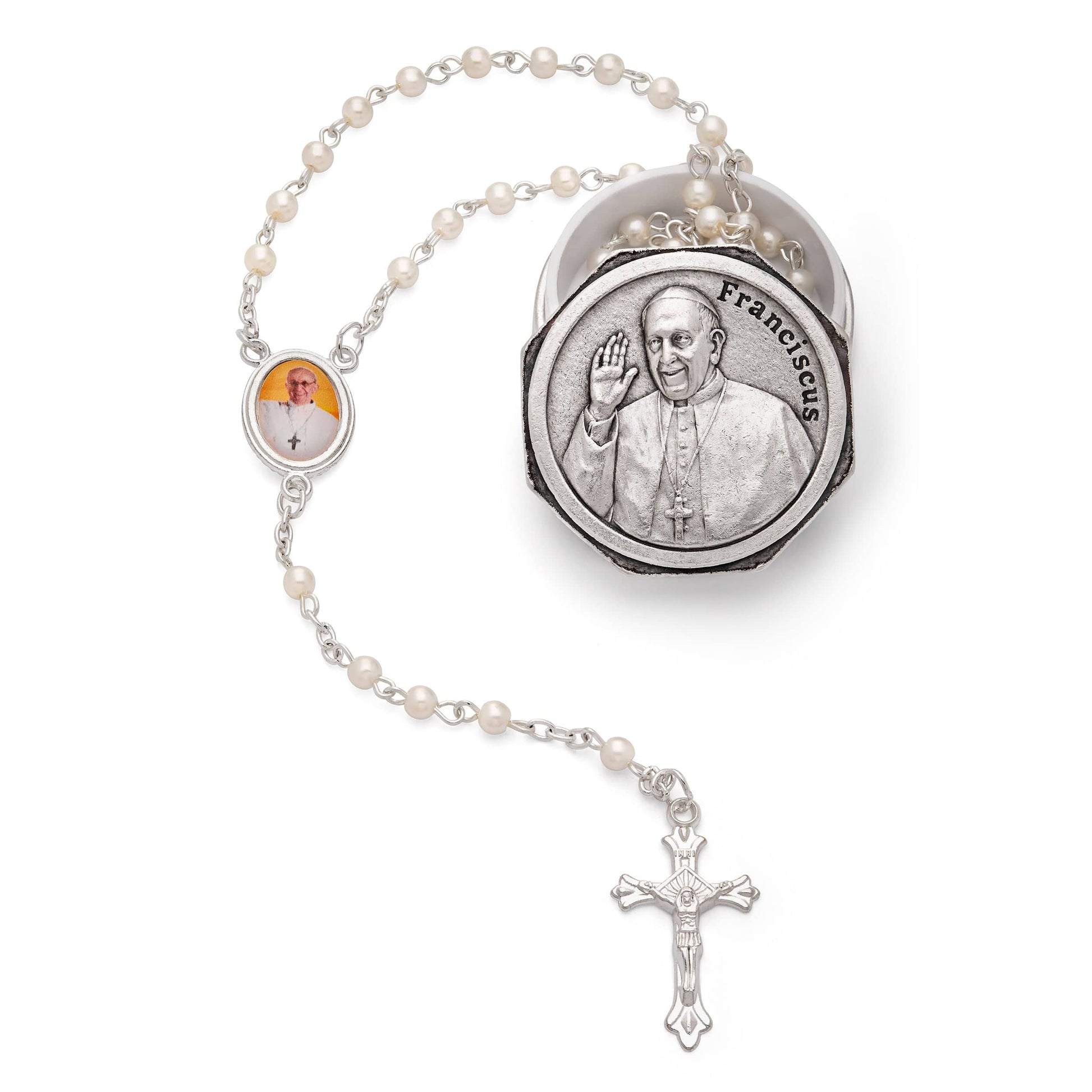 MONDO CATTOLICO Prayer Beads 41 cm (16.14 in) / 4 mm (0.15 in) Rosary box of Pope Francis
