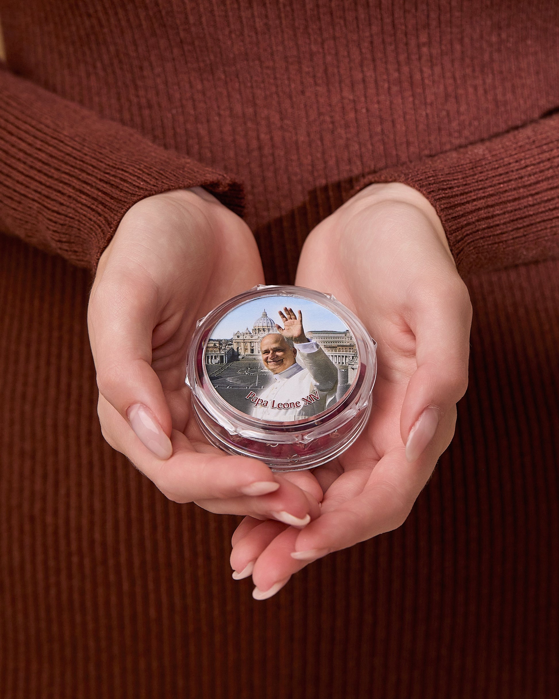 MONDO CATTOLICO ROMA Rosary 45 cm (17.71 in) / 6 mm (0.23 in) Rosary box of Pope Leo XIV with a Scent of Rose