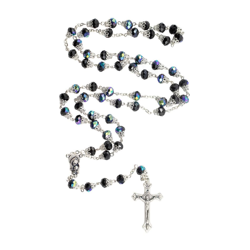 MONDO CATTOLICO Prayer Beads Rosary in Faceted Mongolfiera Glass Beads