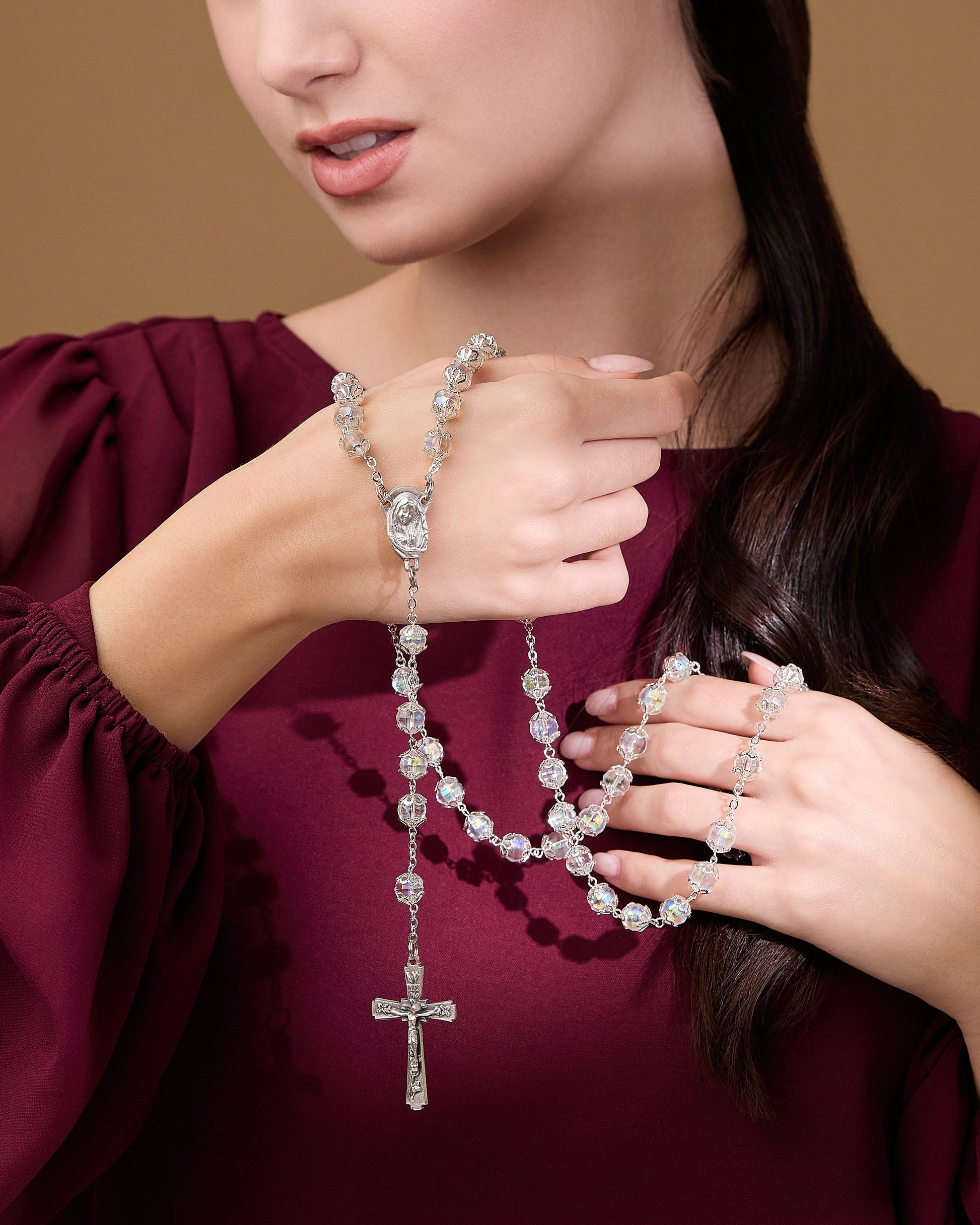 MONDO CATTOLICO ROMA Prayer Beads Rosary in Glass