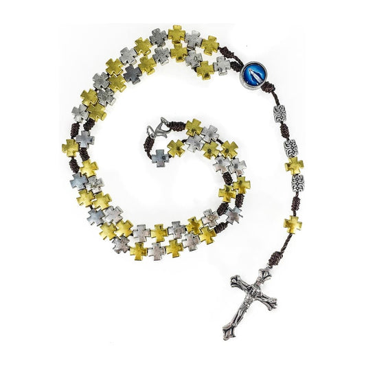 MONDO CATTOLICO Prayer Beads 39 cm (15.35 in) / 8 mm (0.31 in) Rosary in Greek Cross Beads