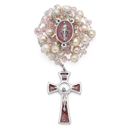 MONDO CATTOLICO ROMA Prayer Beads Rosary in pearls and crystals