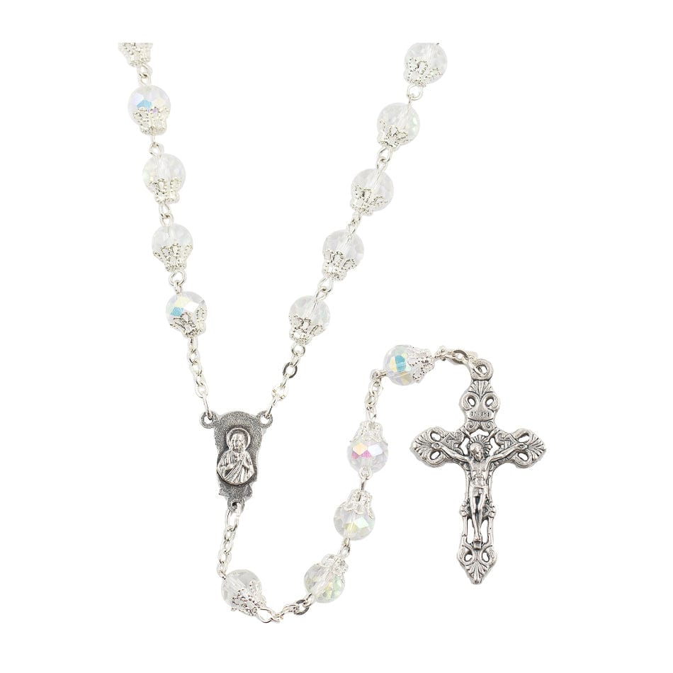 MONDO CATTOLICO Prayer Beads Rosary Madonna with Child Centerpiece hot-air balloon Beads