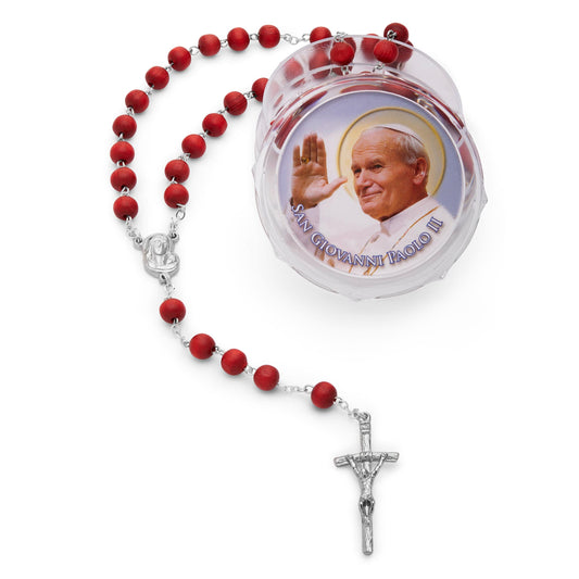 MONDO CATTOLICO Prayer Beads 44 cm (17.32 in) / 6 mm (0.23 in) Rosary of Pope John Paul II with a Scent of Rose