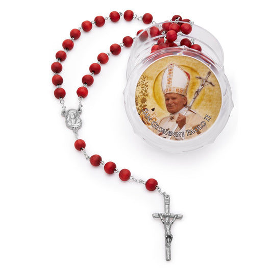MONDO CATTOLICO Prayer Beads 44 cm (17.32 in) / 6 mm (0.23 in) Rosary of St. John Paul II with a Scent of Rose