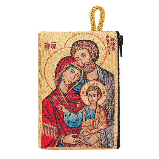 MONDO CATTOLICO ROMA Rosary Box 7 x 10 cm (2.76 x 3.94 in) Rosary Pouch with Holy Family
