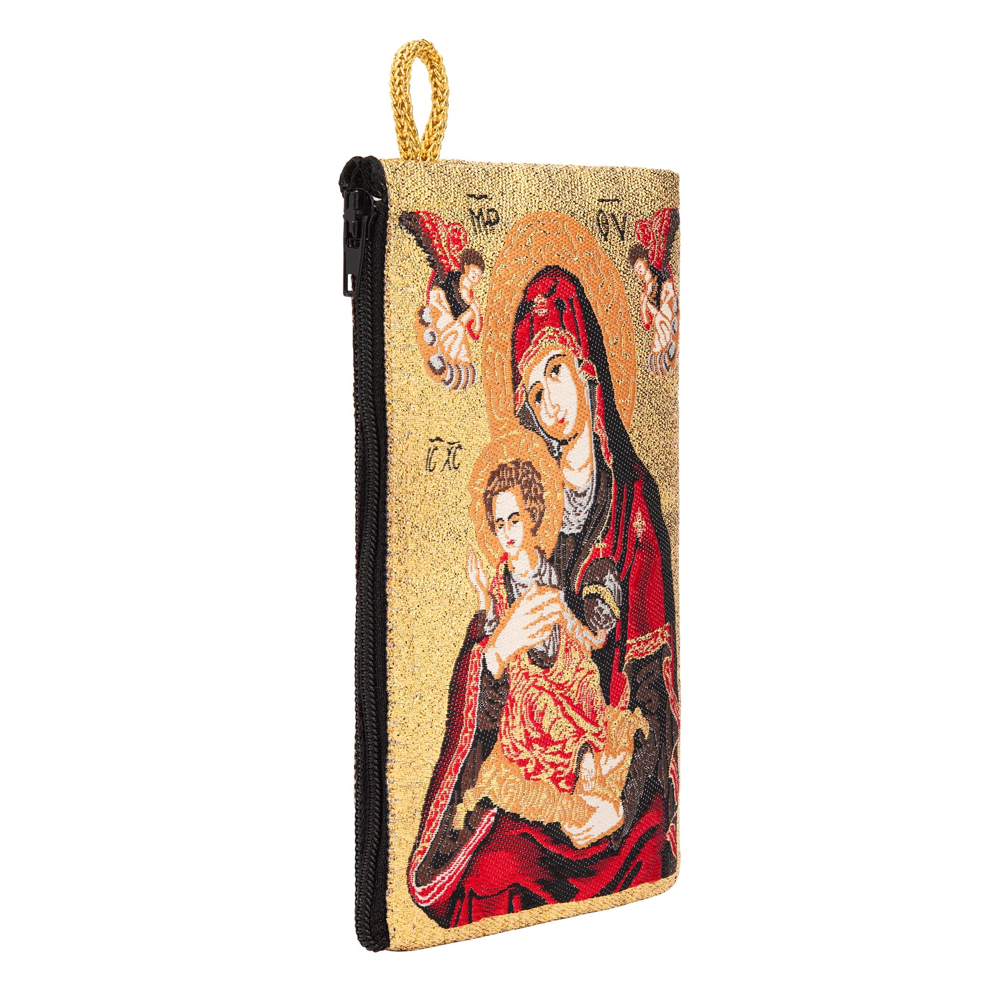 MONDO CATTOLICO ROMA Rosary Box 10 x 15 cm (3.94 x 5.91 in) Rosary Pouch with Red Our Lady of Perpetual Help