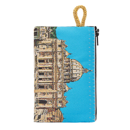 MONDO CATTOLICO ROMA Rosary Box 7 x 10 cm (2.76 x 3.94 in) Rosary Pouch with Saint Peter’s Basilica and Michelangelo’s Pietà