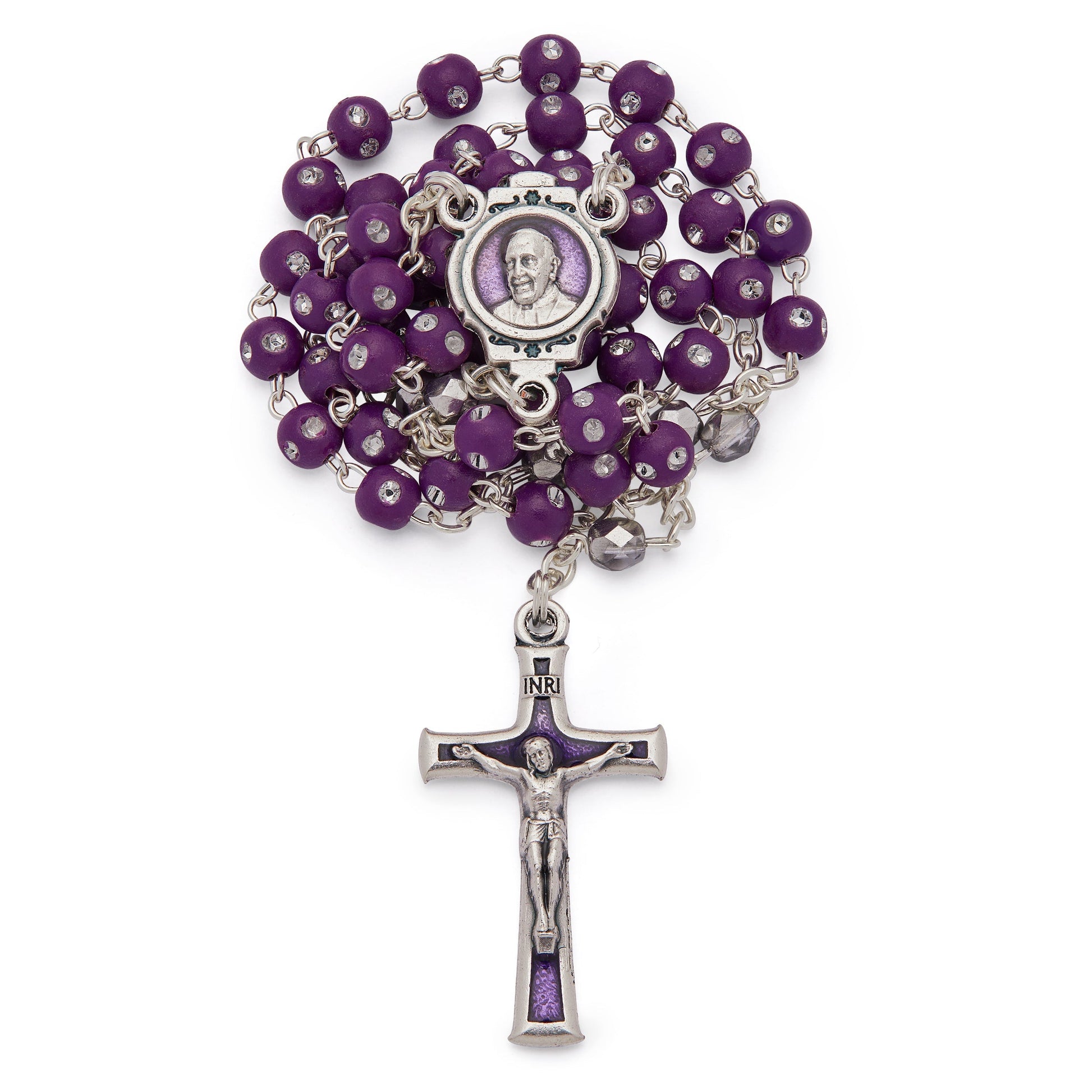 MONDO CATTOLICO Prayer Beads Rosary with Resin Beads And Strass
