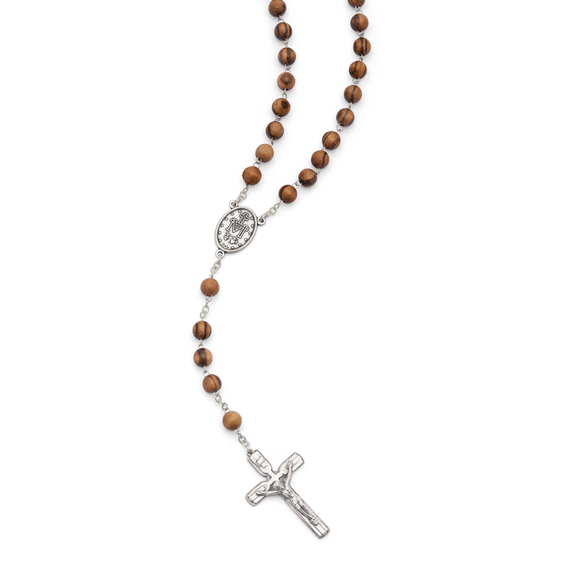 MONDO CATTOLICO ROMA Rosary 50 cm (19.69 in) / 68 cm (26.77 in) / 8 mm (0.31 in) Rosary With Zebrawood Beads