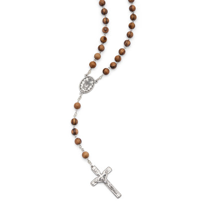 MONDO CATTOLICO ROMA Rosary 50 cm (19.69 in) / 68 cm (26.77 in) / 8 mm (0.31 in) Rosary With Zebrawood Beads