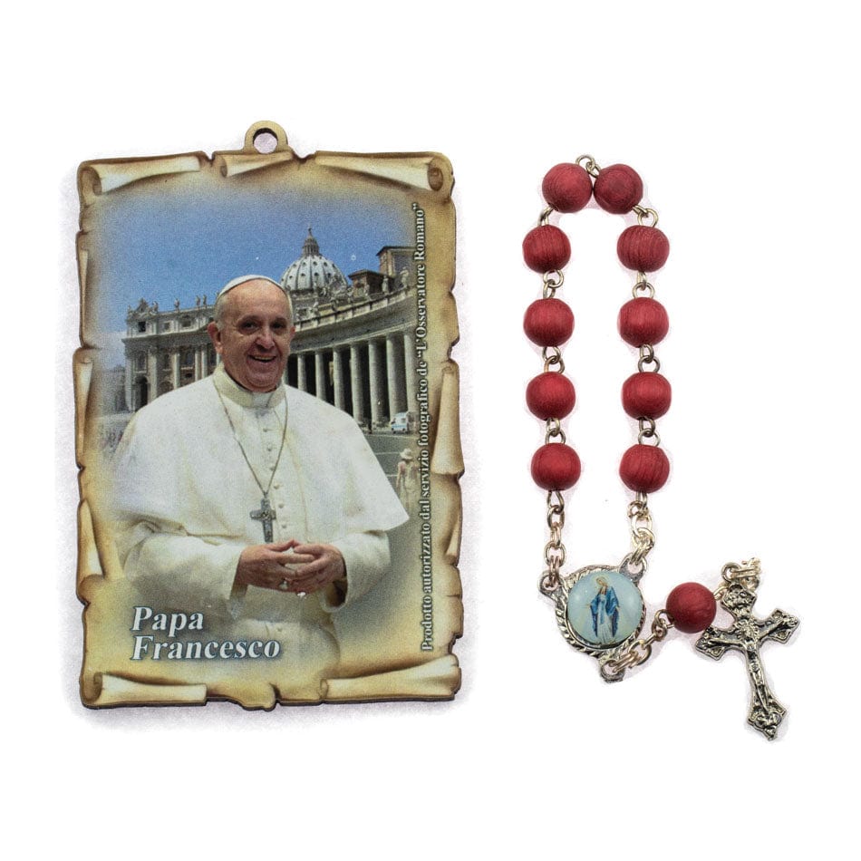 MONDO CATTOLICO Prayer Beads Rose Petals One Decade Finger Rosary