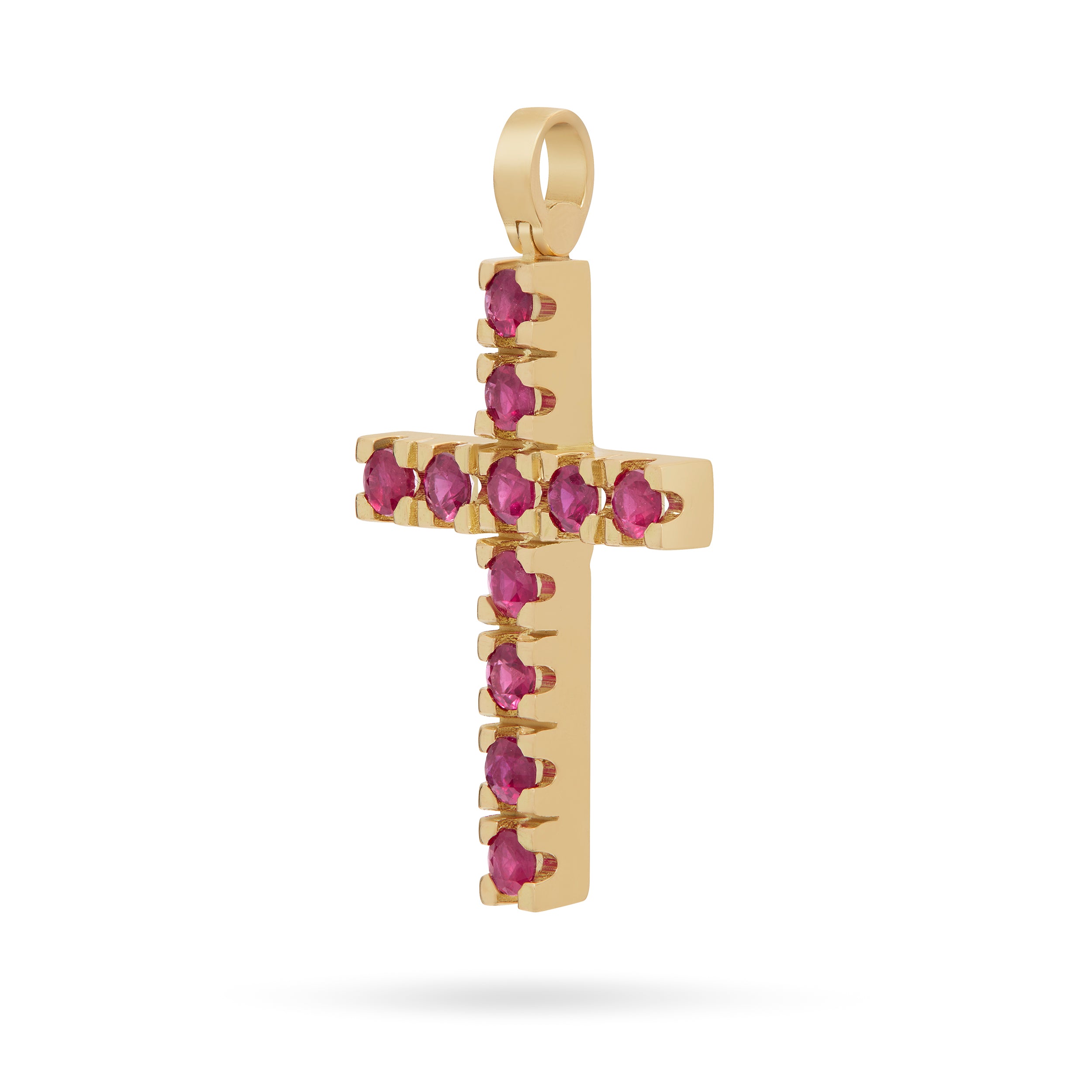 MIORE Collana Oro Giallo 9KT 375 Con Croce Lucida – Catena 45 Cm, Ciondolo Oro Vero 1,35 G, Gioiello Anallergico In Astuccio