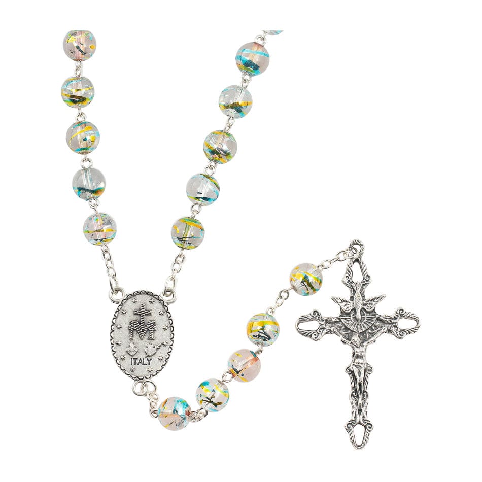 MONDO CATTOLICO Prayer Beads Round Bohemian Glass Rosary Beads
