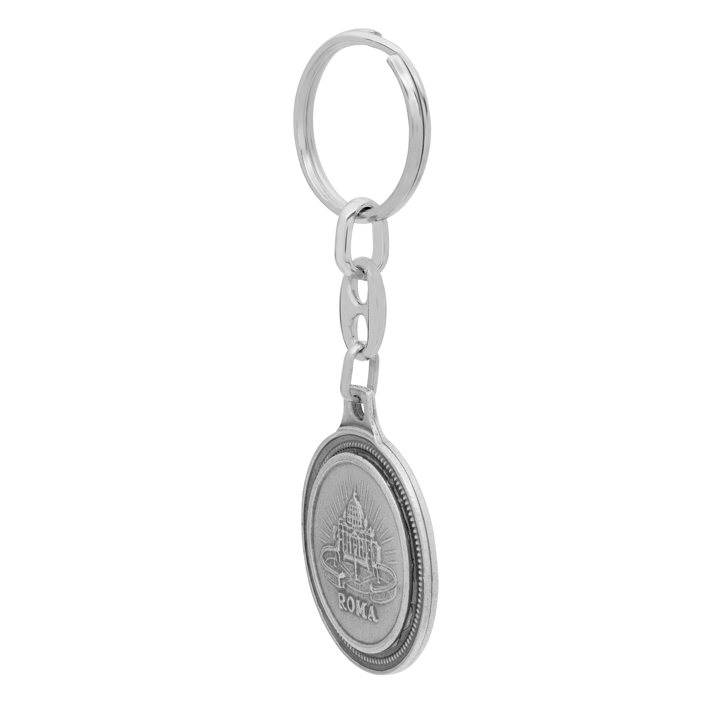 Mondo Cattolico Keychains Round Colored Metal Keychain of Our Lady of the Miraculous Medal