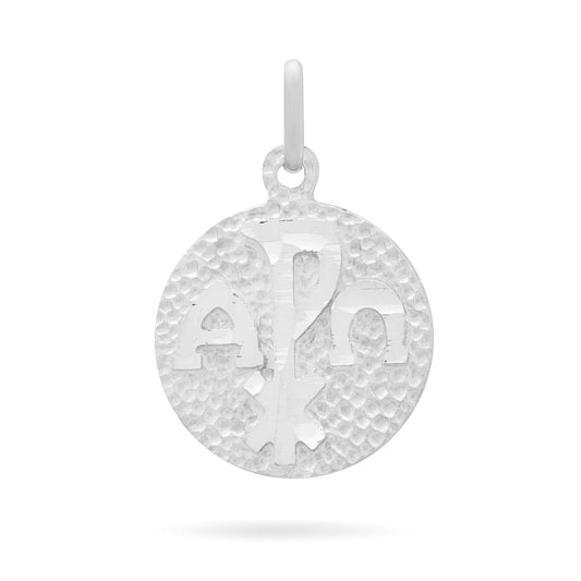 MONDO CATTOLICO Medal 16 mm (0.63 in) Round Sterling Silver Peace Symbol and Mater Ecclesiae