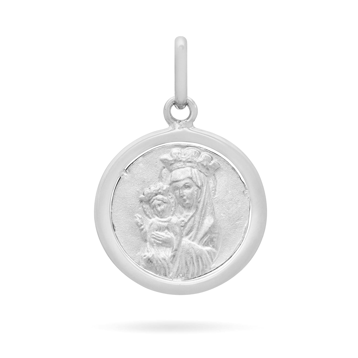 MONDO CATTOLICO Medal 15 mm (0.59 in) Round Sterling Silver Peace Symbol Medal and Mater Ecclesiae
