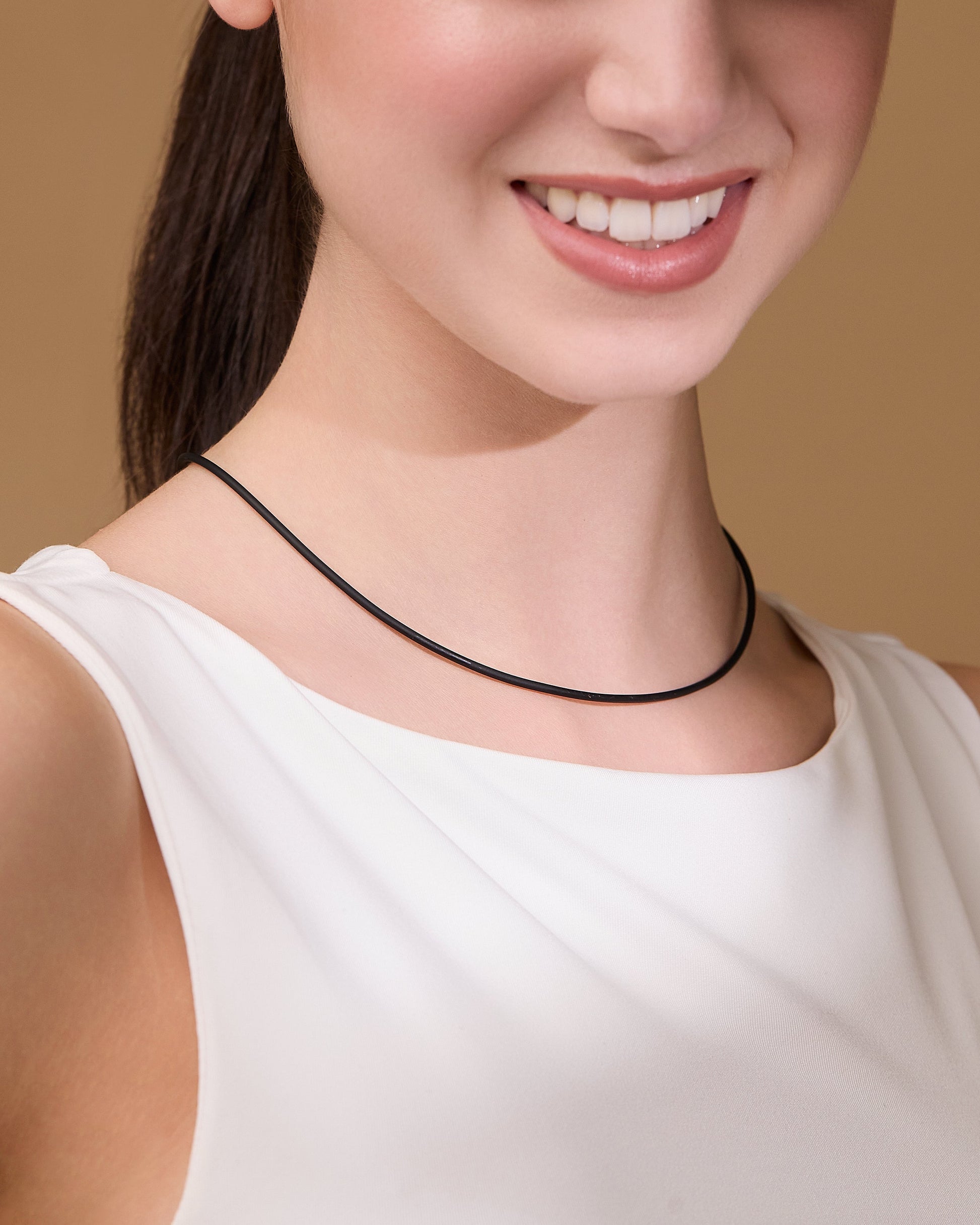 MONDO CATTOLICO ROMA Necklaces 45 cm (17.72 in) Rubber Cord Necklace with Sterling Silver