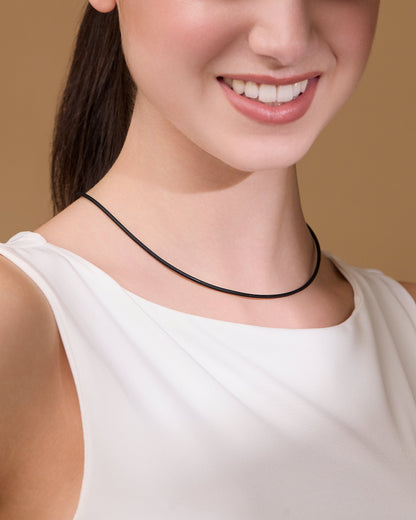 MONDO CATTOLICO ROMA Necklaces 45 cm (17.72 in) Rubber Cord Necklace with Sterling Silver