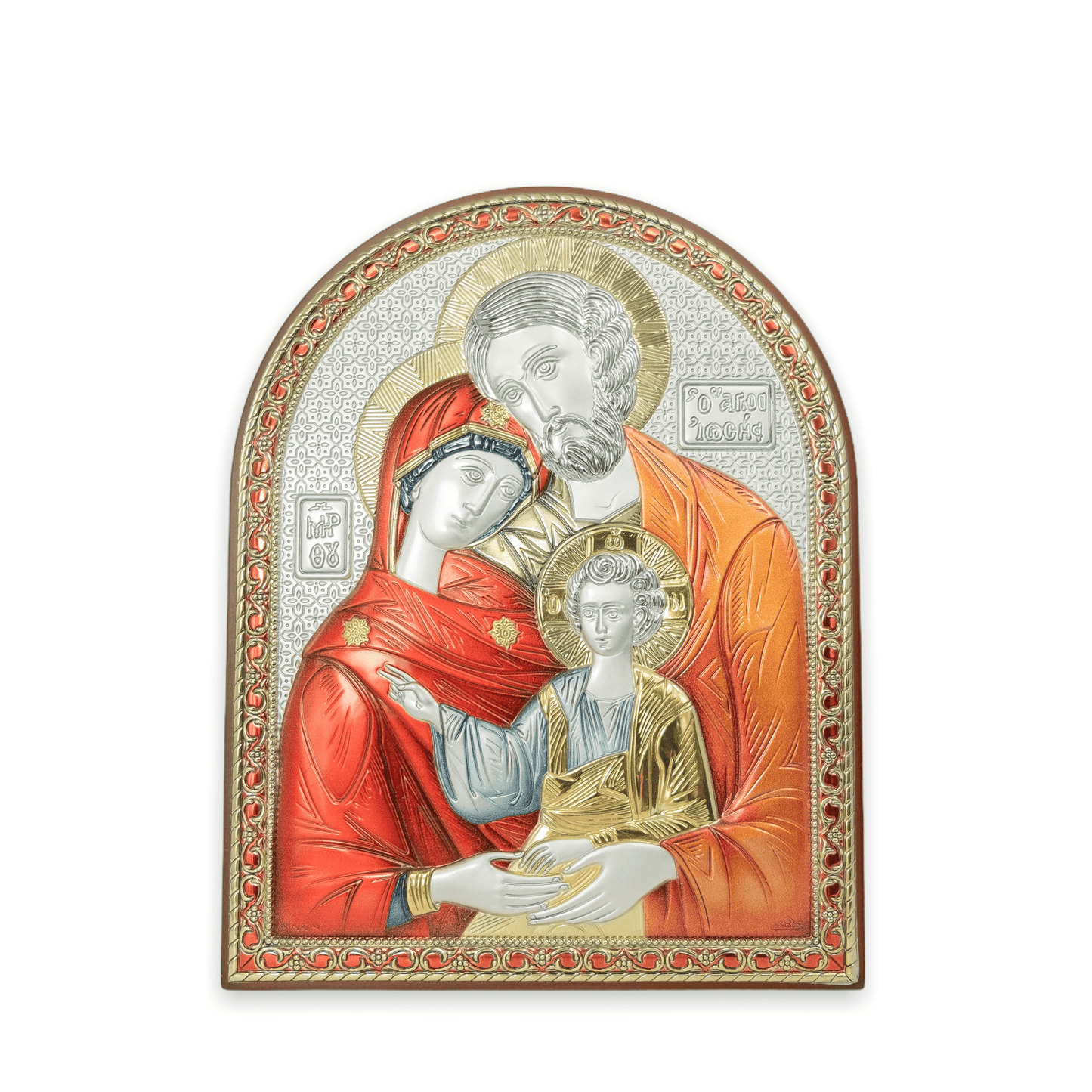 MONDO CATTOLICO 25X20 cm Sacred Family Bilaminated Sterling Silver Painting