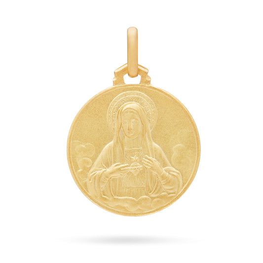 MONDO CATTOLICO Jewelry 18 mm (0.70 in) Sacred Heart of Mary Gold medal