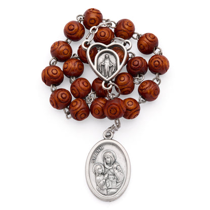 MONDO CATTOLICO ROMA Prayer Beads 18 cm (7 in) / 6 mm (0.23 in) Saint Ann Devotional Rosary