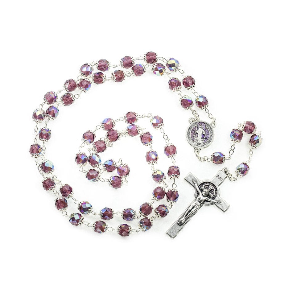 MONDO CATTOLICO Prayer Beads 60.5 cm (23.81 in) / 8 mm (0.31 in) Saint Benedict Crystal Rosary