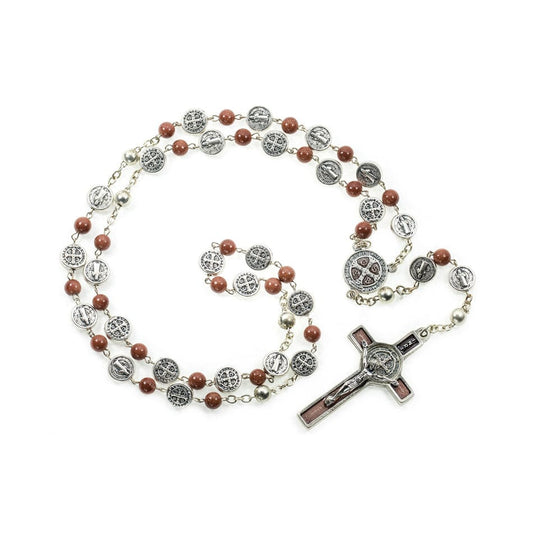MONDO CATTOLICO Prayer Beads Saint Benedict Natural Goldsund Rosary