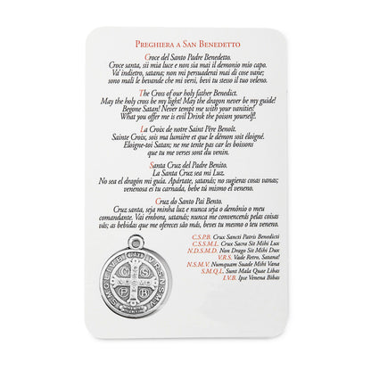 MONDO CATTOLICO Saint Benedict Prayer Card