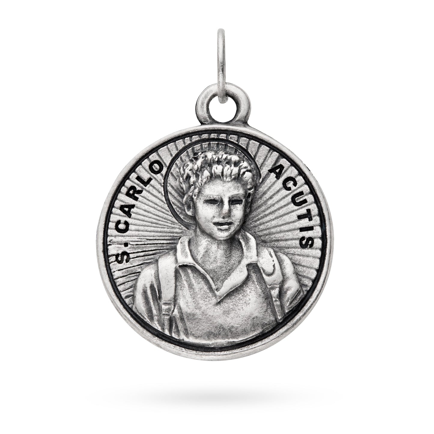 MONDO CATTOLICO ROMA Medal 22 mm (0.87 in) Saint Carlo Acutis Metal Medal with Prayer Card