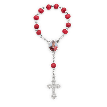MONDO CATTOLICO ROMA Rosary 15 cm (5.91 in) / 5 mm (0.20 in) Saint Carlo Acutis One-Decade Rosary with Prayer Card