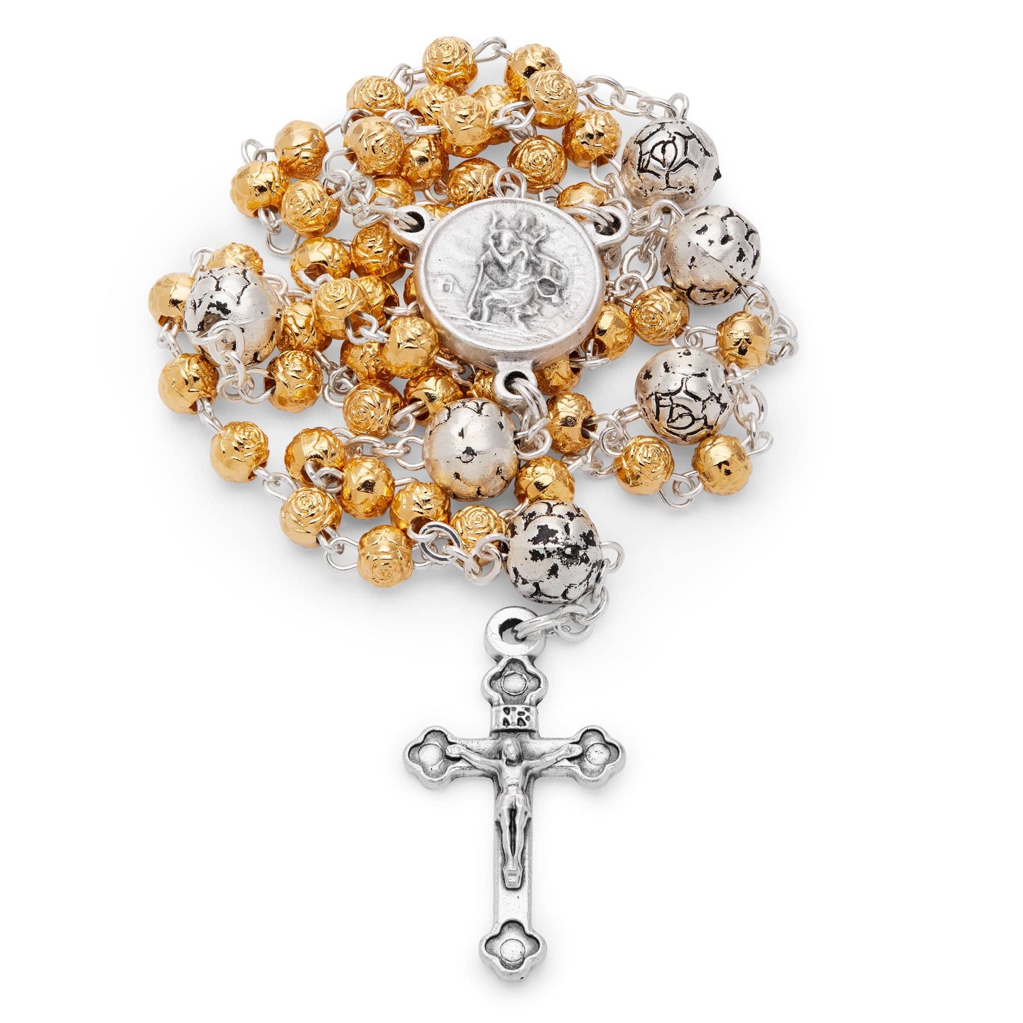 MONDO CATTOLICO Prayer Beads 32 cm (12.6 in) / 4 mm (0.15 in) Saint Christopher Case and Rosary