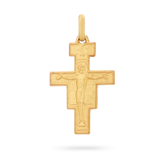 MONDO CATTOLICO ROMA 28 mm (1.10 in) Saint Damien Gold Plated Cross