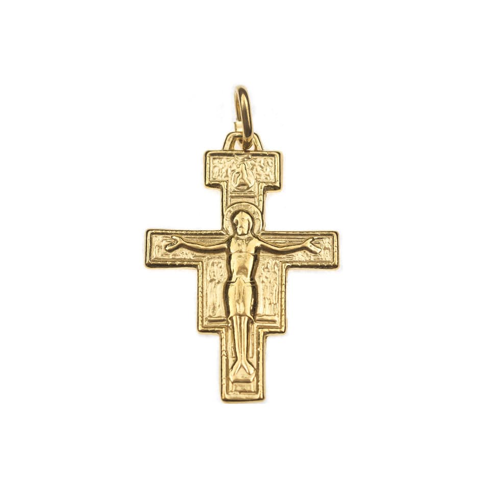 MONDO CATTOLICO Saint Damien Gold Plated Cross