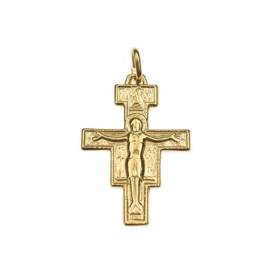 MONDO CATTOLICO Saint Damien Gold Plated Cross